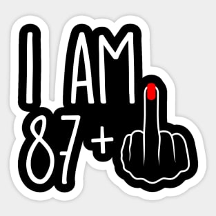 Vintage 88th Birthday I Am 87 Plus 1 Middle Finger Sticker